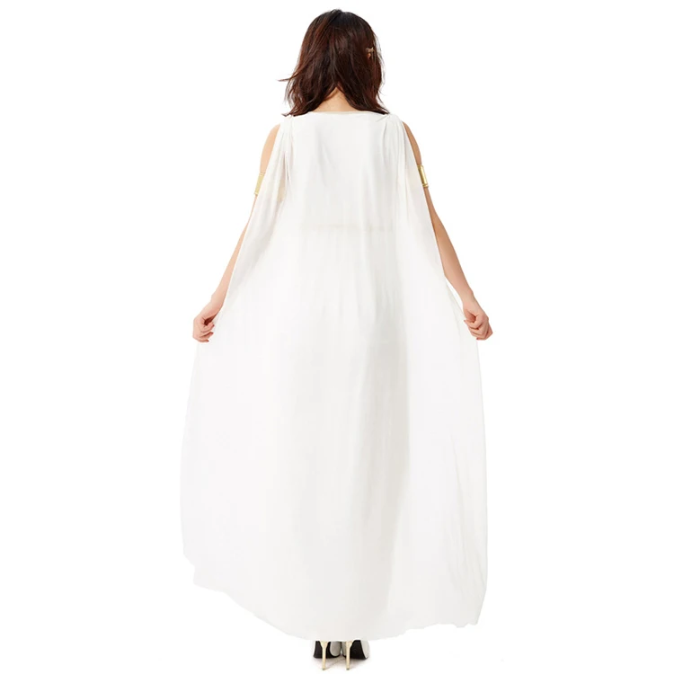 Costume da Godd Dr lungo bianco loween Spettacoli della mitologia nordica Abiti da spettacolo teatrale con piantine di ruolo di Godd gratuite