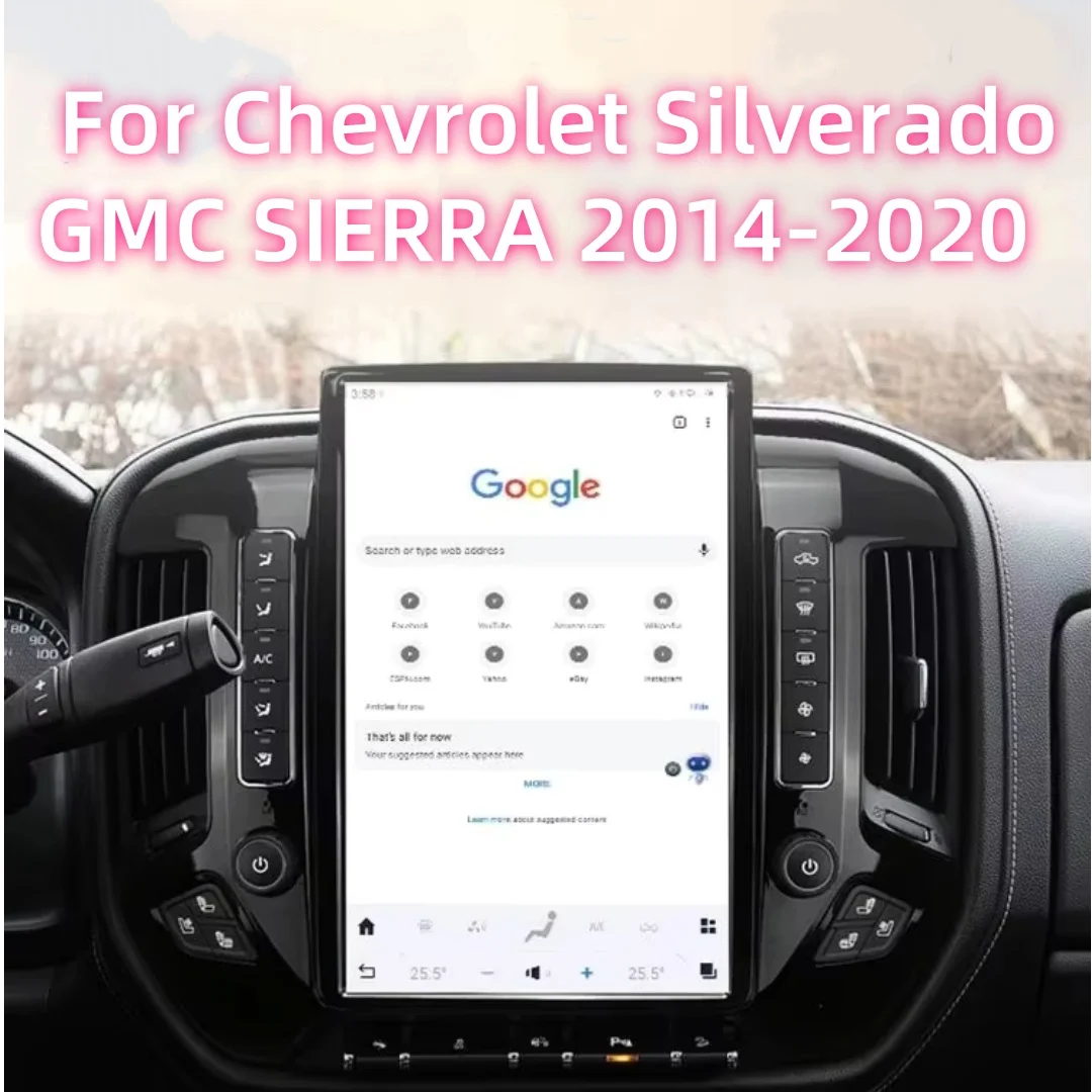 

15.6” Android For Chevrolet Silverado GMC SIERRA 2014-2020 Car Radio GPS Navigation Player Head Unit Audio Stereo Multimedia