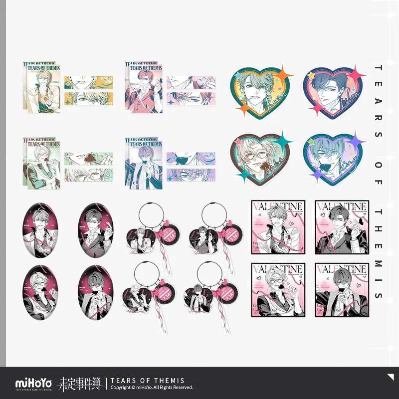 

Presale Sunsyea Tears of Themis Official Merch miHoYo Original Authentic LXGJ Series Badge Cards Keychain Raven Libra King