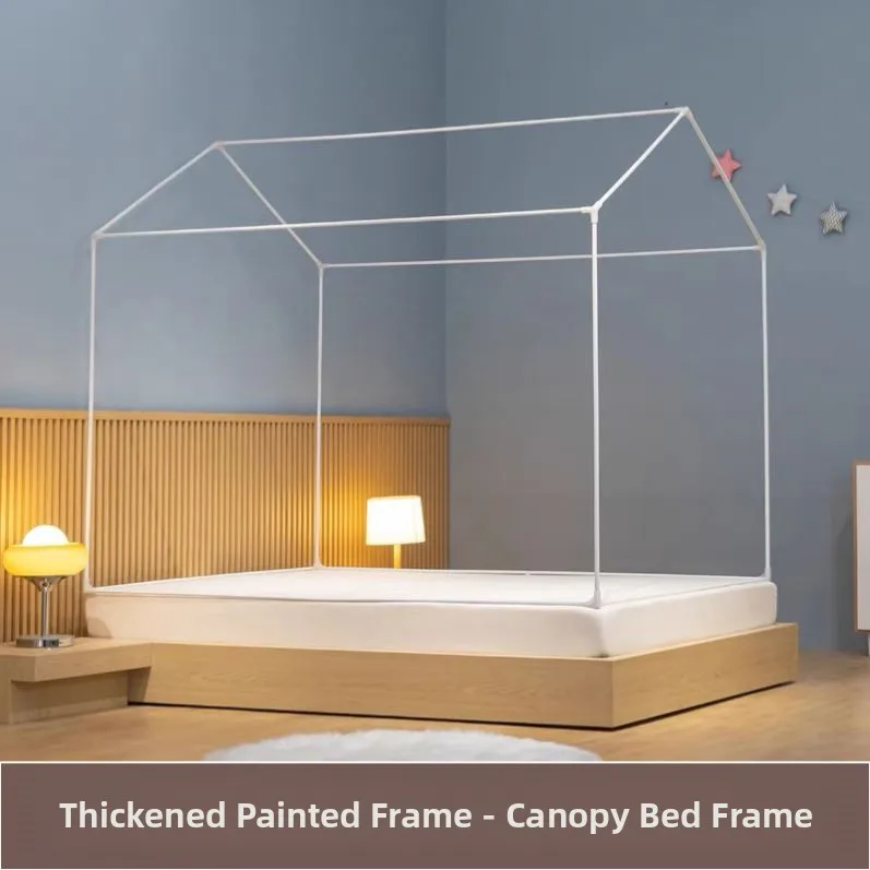 

Princ Castle Mosquito Net Stand Home Use Square Tent Stand Baked Paint Stand Rods Zipper Anti-Fall Thiened Rods