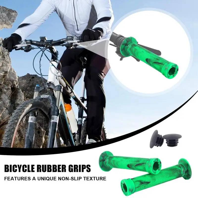 Cycling Handlebar Grips Shock Absorbing 2PCS Bicycles Grip Protector Riding Handle Non-slip Cycling Replacement Parts For Bikes