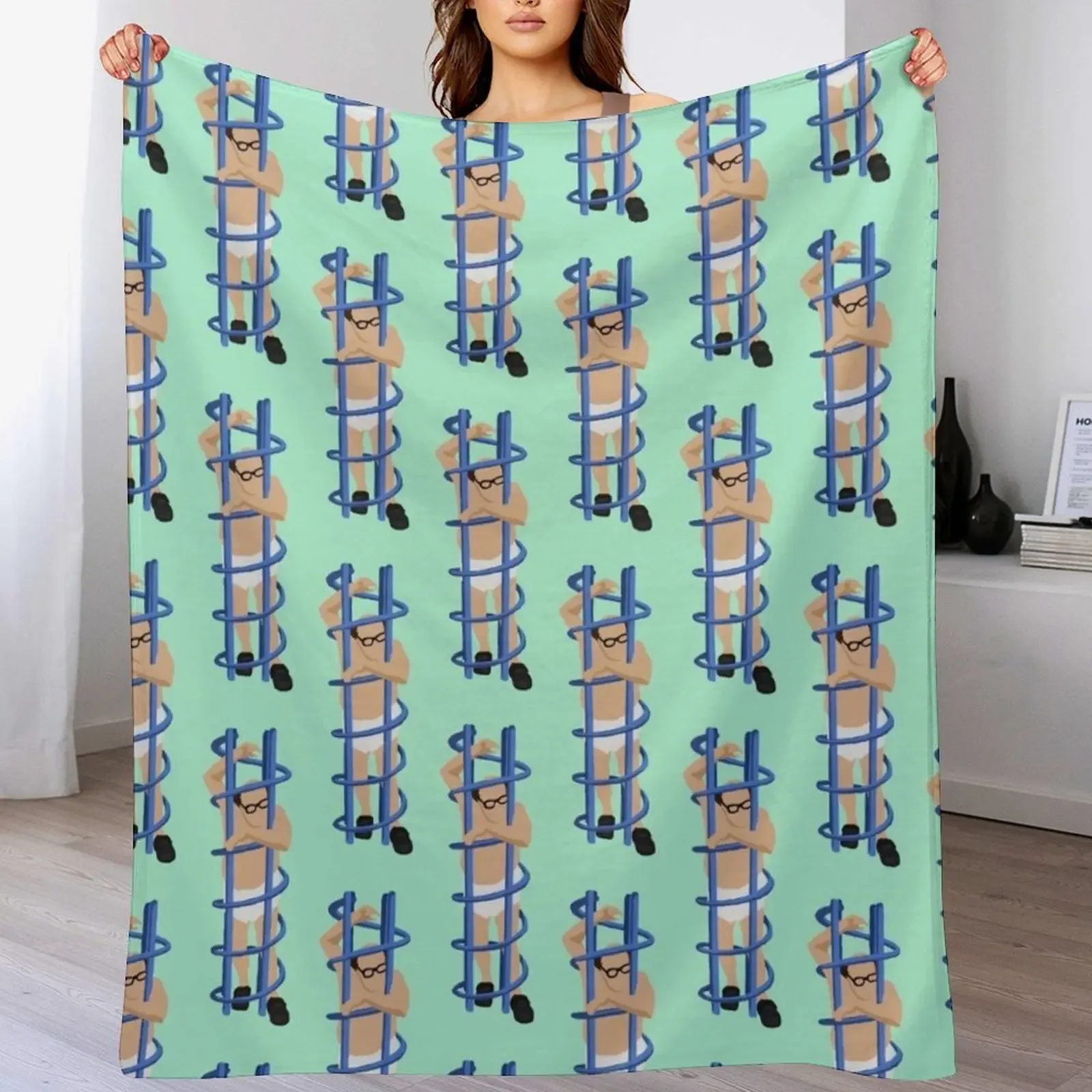 

Trapped Throw Blanket Plaid on the sofa Furry Thin anime Blankets