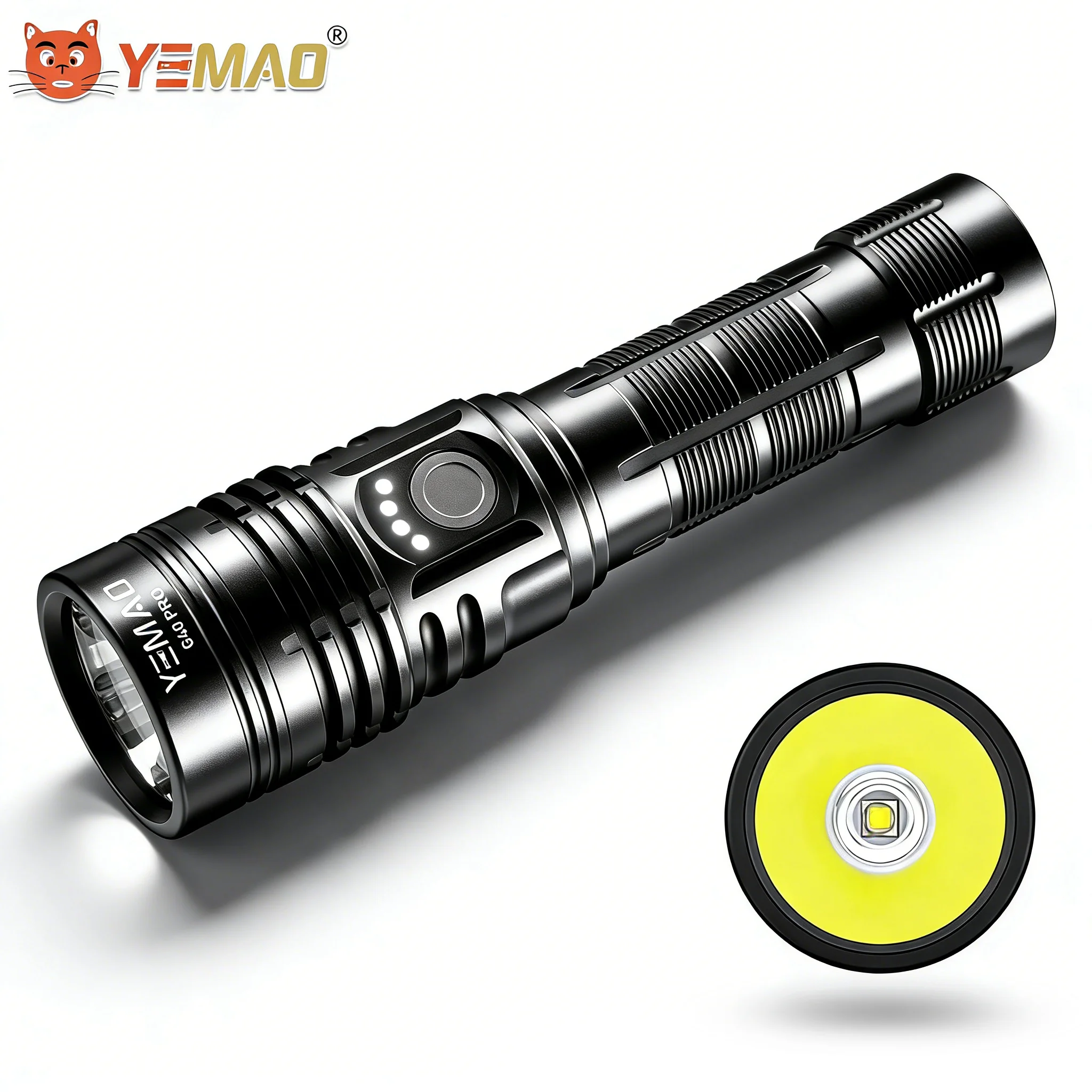 YEMAO G40pro 2000Lms Tactical Flashlight SST40 LED Flashlights Rechargeable 21700 Battery Throw 580M Emergency Searching Torch