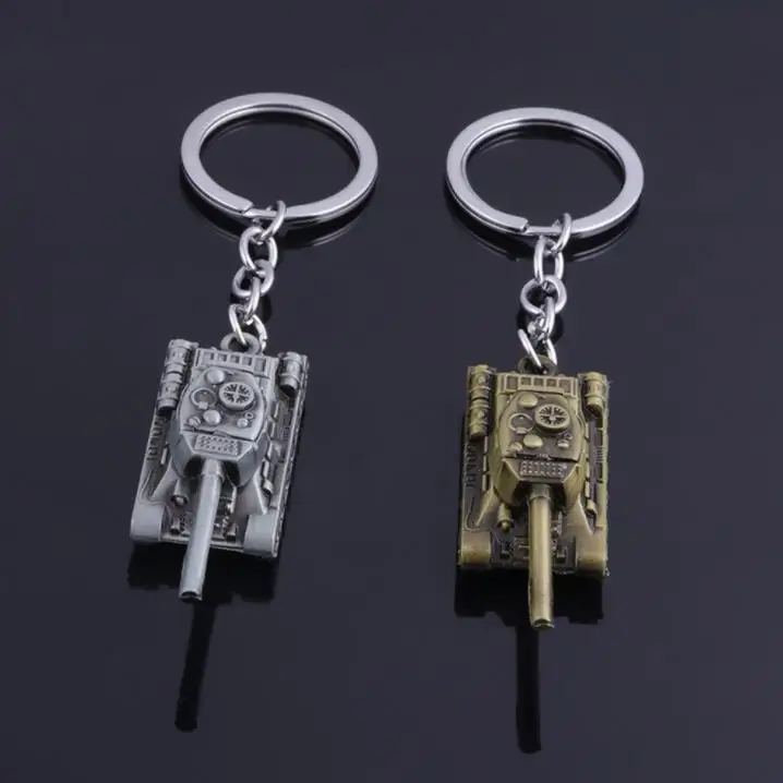 100PCs 3 Colors Tanks Key chain Metal Key Rings For Gift Simulated Tanks Keychain Jewelry Game Key Holder Souvenir SN