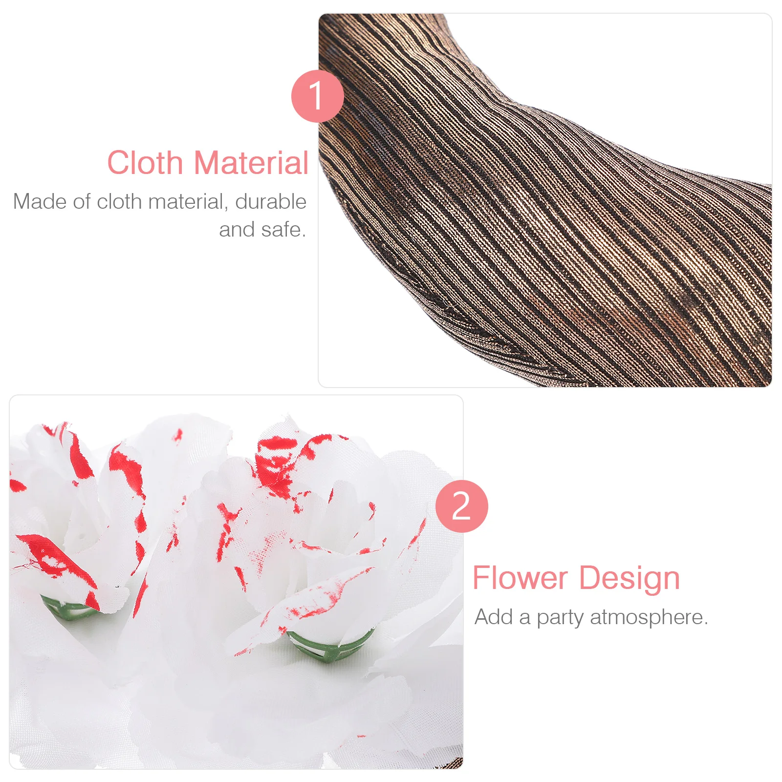 

1pc Artificial Rose For Women Horns Day Of The Cosplay Festival Costume Accessories Headpiece Horn Headband Flower