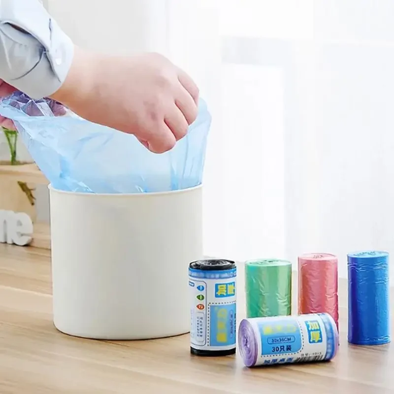 30Pcs/ Roll Mini Desktop Trash Can Bags Bathroom Bedroom Office Car Rubbish Bags Trash Bags Storage Garbage Bag for Kitchen item