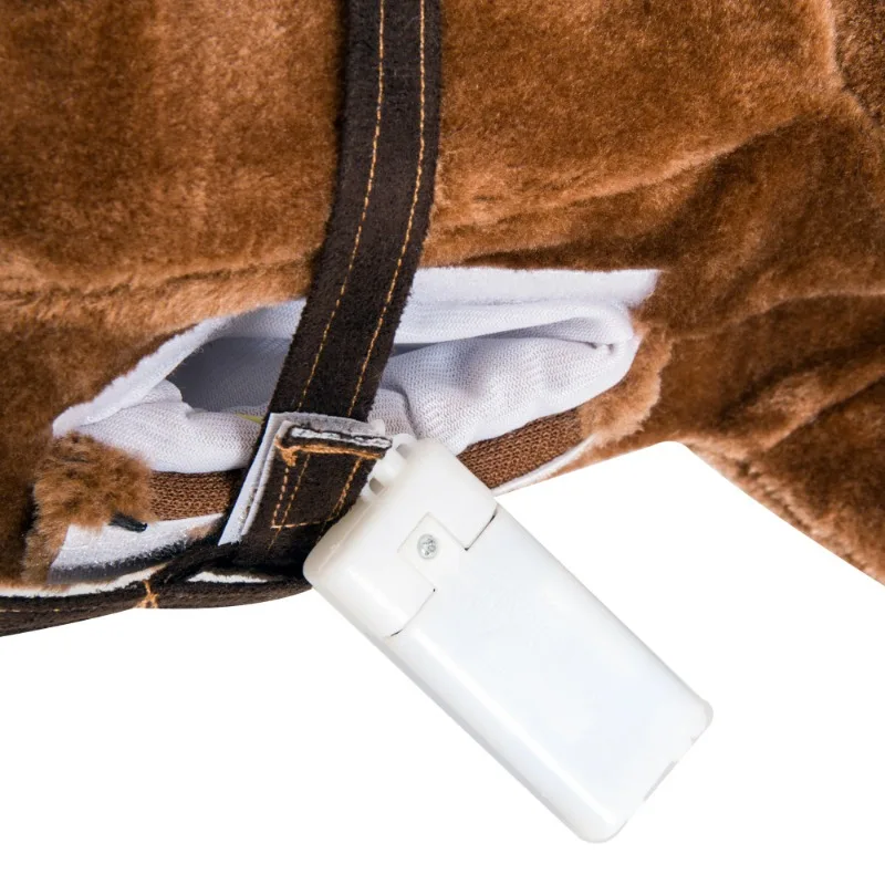 Brown Plush Rocking Horse for Kids Stuffed Ride On Toy with Wooden Base Realistic Horse Design Toddler Animal Rocker Chair