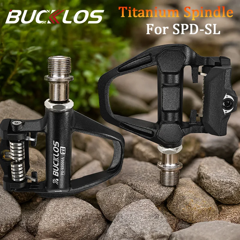 

BUCKLOS Bike Lock Pedals Bicycle Clipless Pedals for SPD-SL Road Bicycle Self-Locking Pedal with Cleats Cycling Accessories