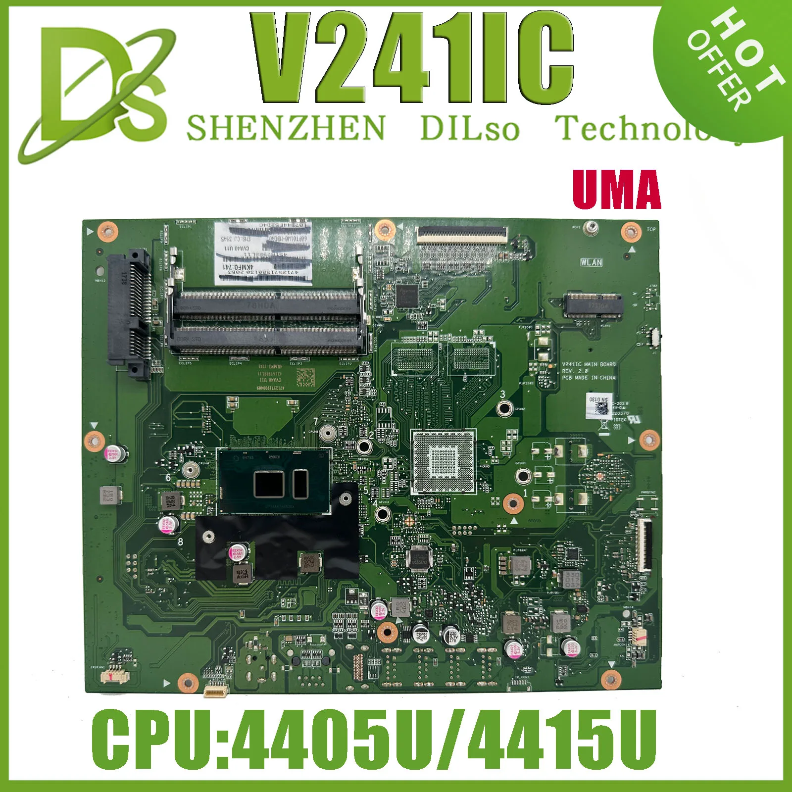 

KEFU V241IC Motherboard For Asus V241I V241IC Main board of All-in-one Machine With 4405U 4415U I3-6100U 930MX UMA100% Tested OK