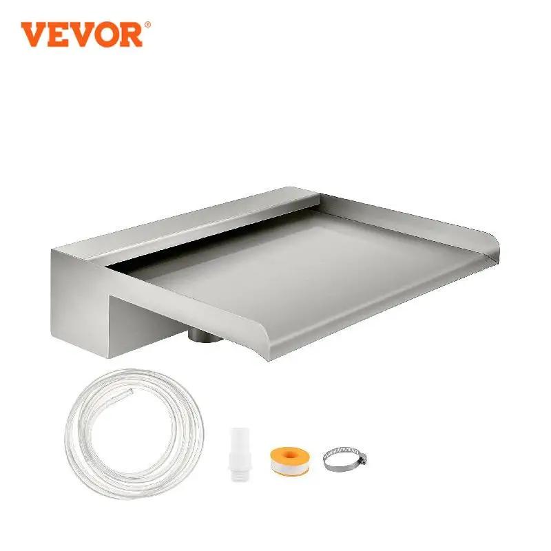 VEVOR Waterfall Blade 30cm/60cm Stainless Steel Waterfall Spillway Rectangular Waterfall Pool Fountain Cascade Blade for Pond