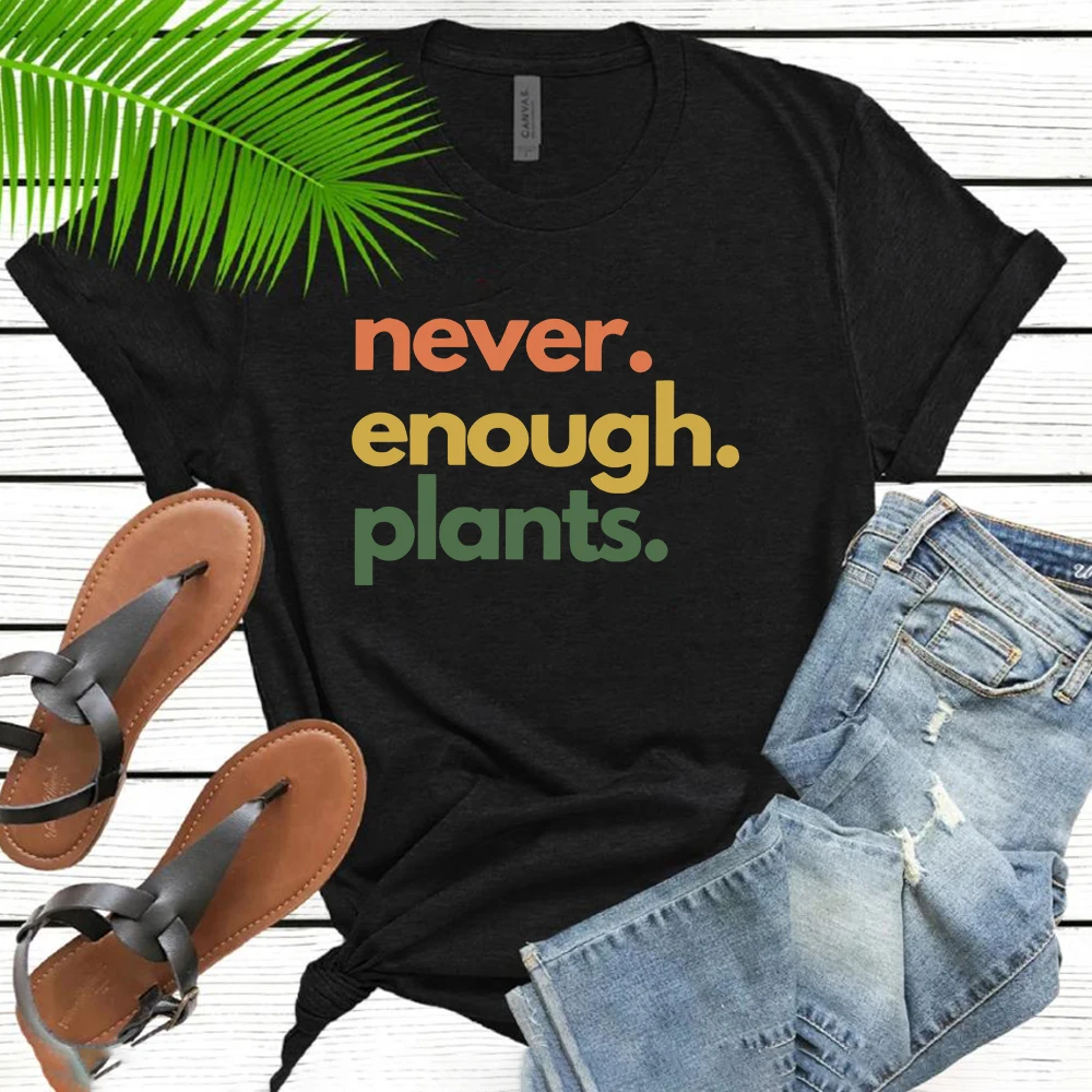 Plant Parenthood - Maglietta 'Never Enough Plants' Stile Retrò,