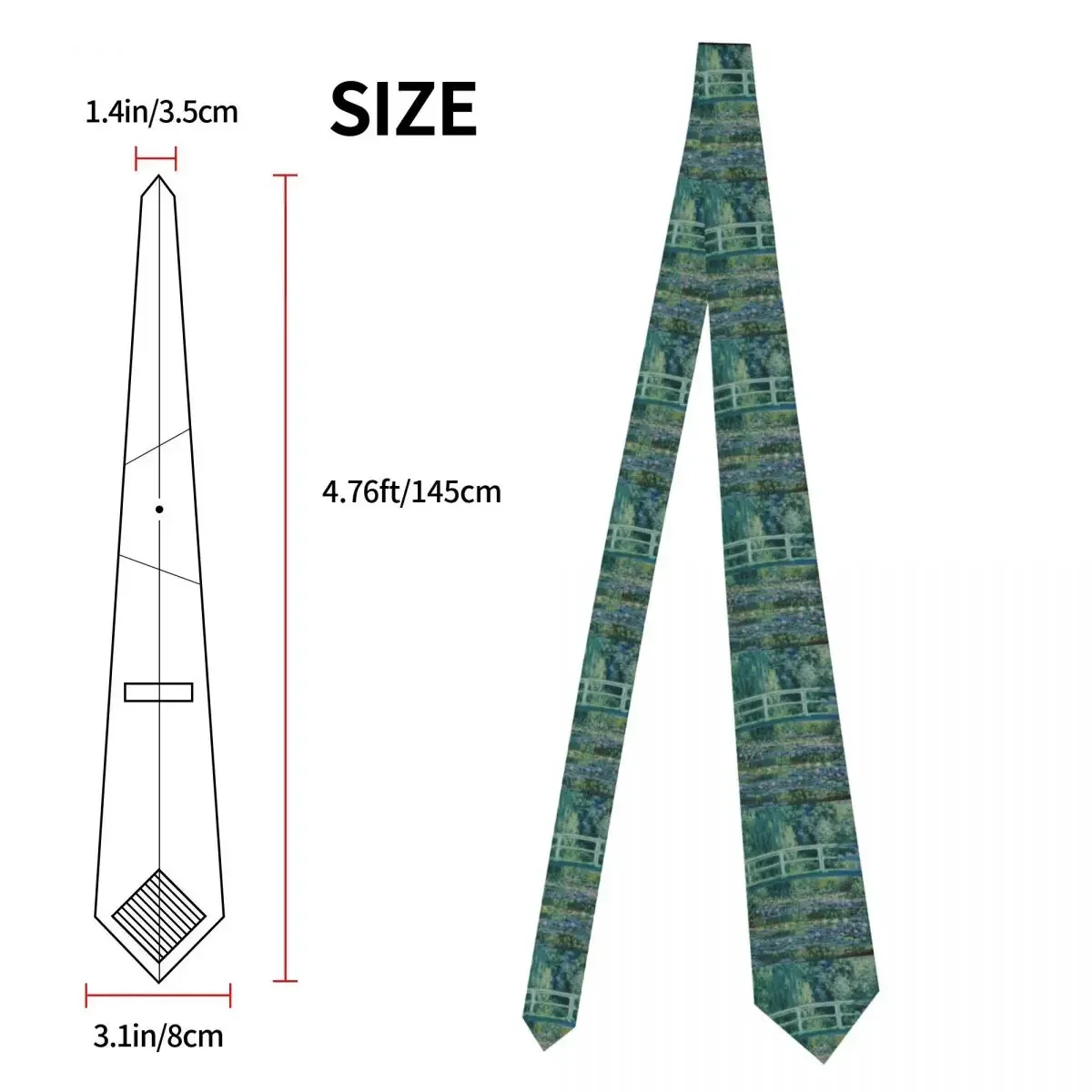 Claude Monet Tie Water Lilies Retro Casual Neck Ties For Male Wedding Quality Collar Tie Graphic Necktie Accessories