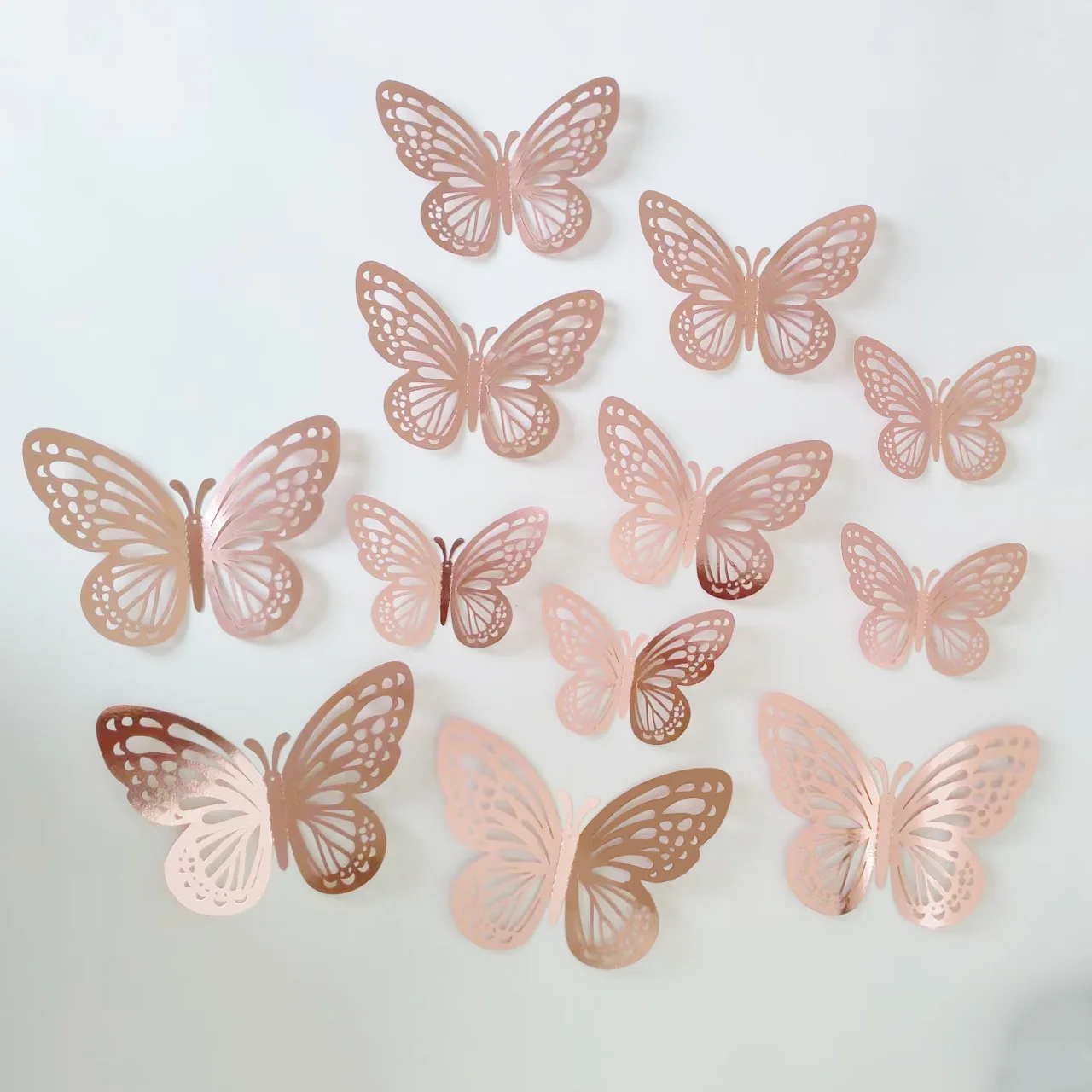 12Pcs/Set 3D Hollow Butterfly Creative Wall Sticker For DIY Wall Stickers Modern Butterflies Wall Art Home Decorations DIY Gift