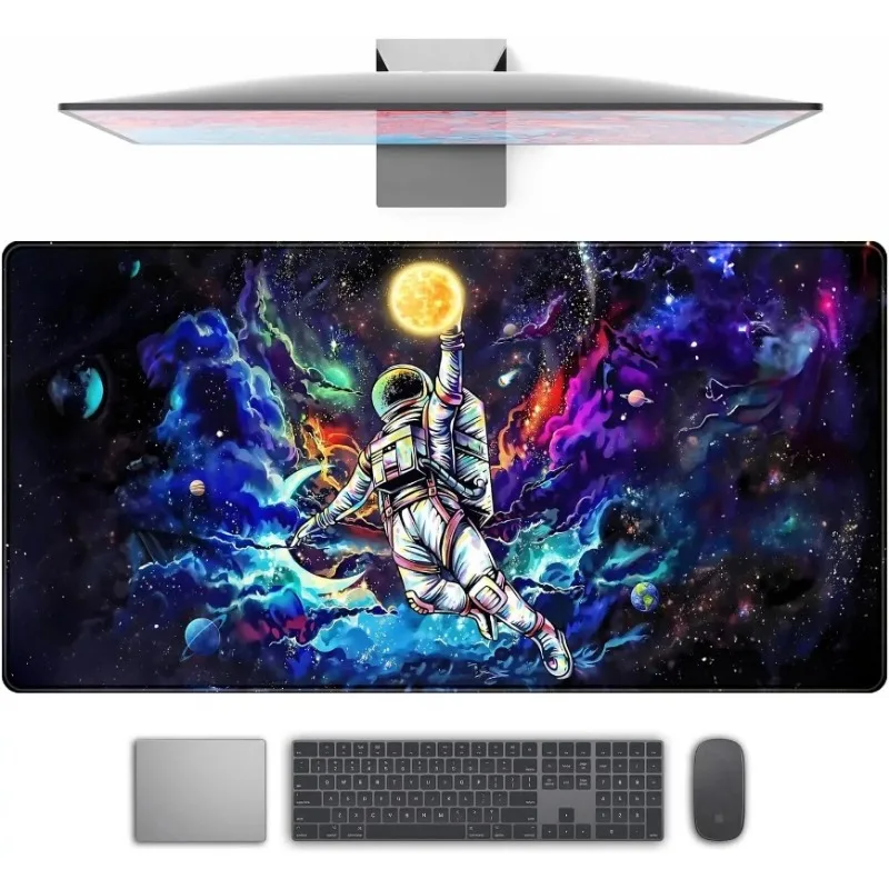 Desk Mat Mouse Pads Large Gaming Desks Pad Mousepad Mystical Green Plant Computer Laptop Keyboard Desktop Protector Mats Office