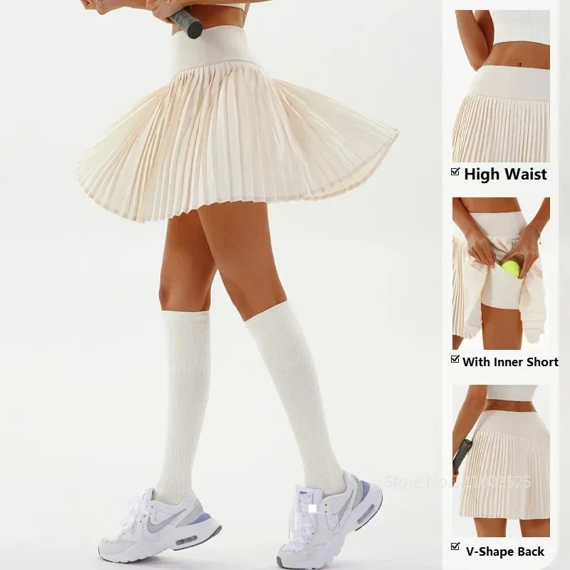 SharpStar Women's Athletic Tennis Running Skirt Plain Yoga Golf Pleated Skirt with Pocket Girls High Waist Sports Skorts XL