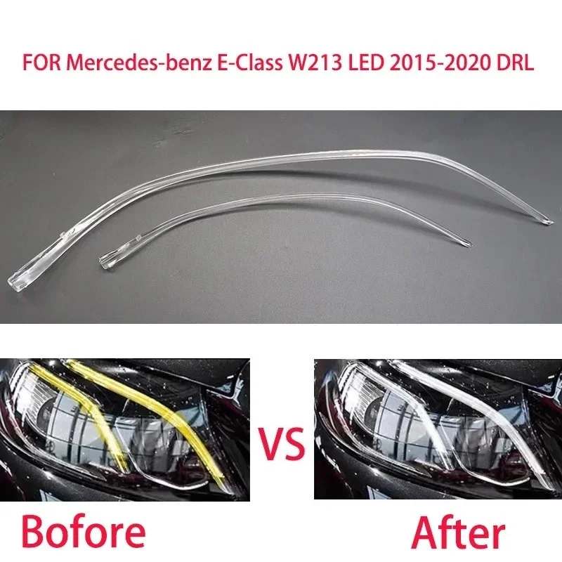 

ДЛЯ Mercedes-Benz E-Class W213 LED 2015-2020 Автомобильная фара DRL Направляющая пластина света Дневные ходовые огни GuideTube Angel Eye