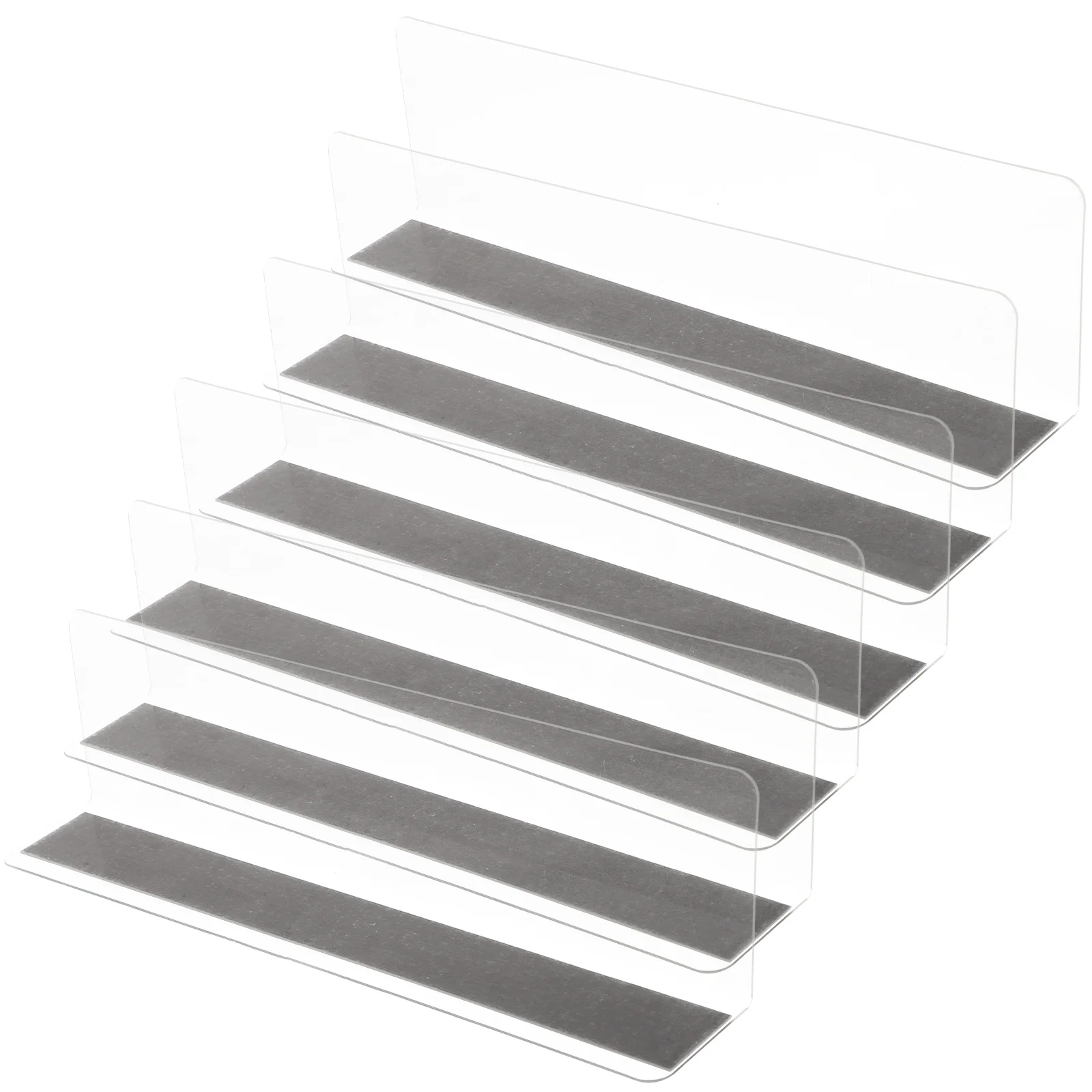 

6pcs Magnetic Shelf Divider L-Shaped Commodity Separator Transparent Organizer Space Saving Storage Rack Shelf Clapboard For