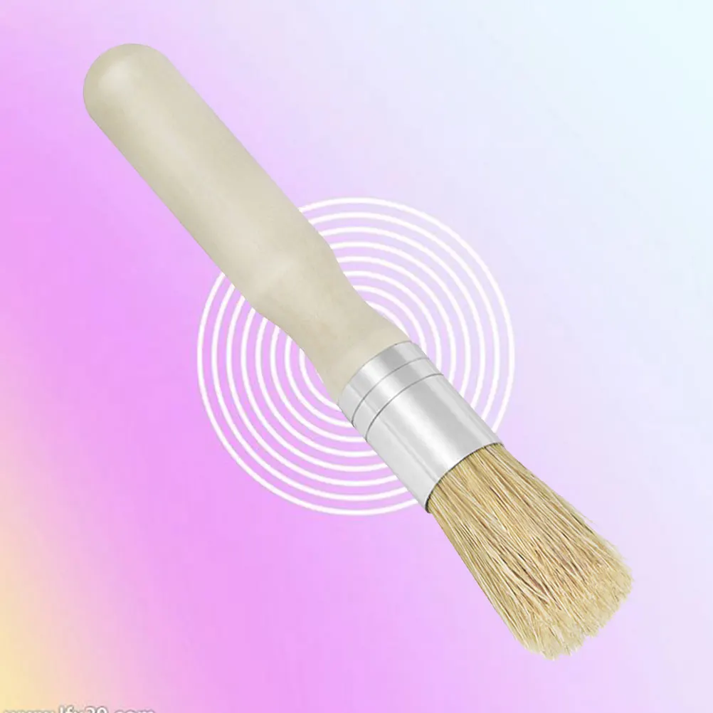 

Small Paintbrushes Wooden Handle Durable Bristle Brush Oil Watercolor Painting Diy Art Crafts Bbq Tool Light Weight Round