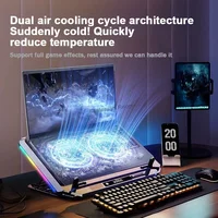 D17 5 Angles Adjustable Notebook Gaming Bracket Cooler with RGB Colorful Light Heat Dissipation Stand 15-21'' Laptop Cooling Pad - Image 5