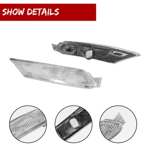 Imagen 2 del producto Luz indicadora lateral del parachoques delantero, carcasas de carcasa para Mazda RX-8 2004-2008, luz de señal de giro, luz de estacionamiento, accesorios para coche