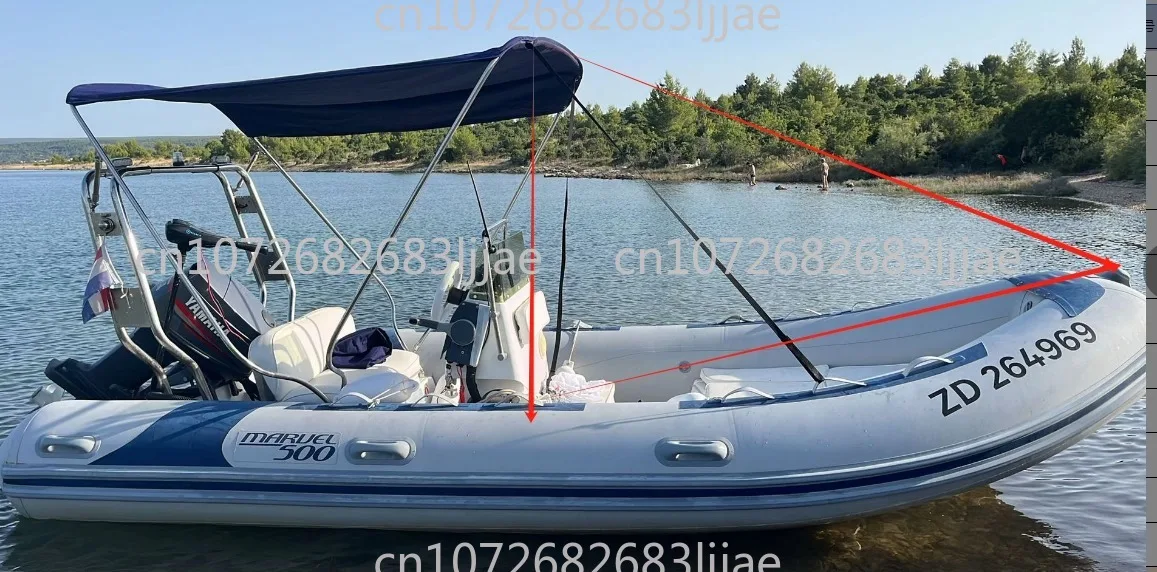 

Yacht sunscreen awning easy to store T-shaped ceiling bow awning fishing boat, ship waterproof and rainproof canopy