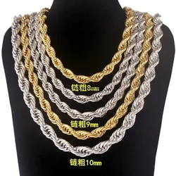 7/8/10mm Dog Collars Twisted Chain Gold Silver Color Basic Chains Puppy Pet Accessories  Bouledogue Français Harnais