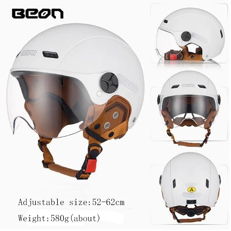lightweight BEON Electric Motorcycle Helmet Removable Ear Adjustable Size Motocross Accessories Moto Scooter Biker helmets