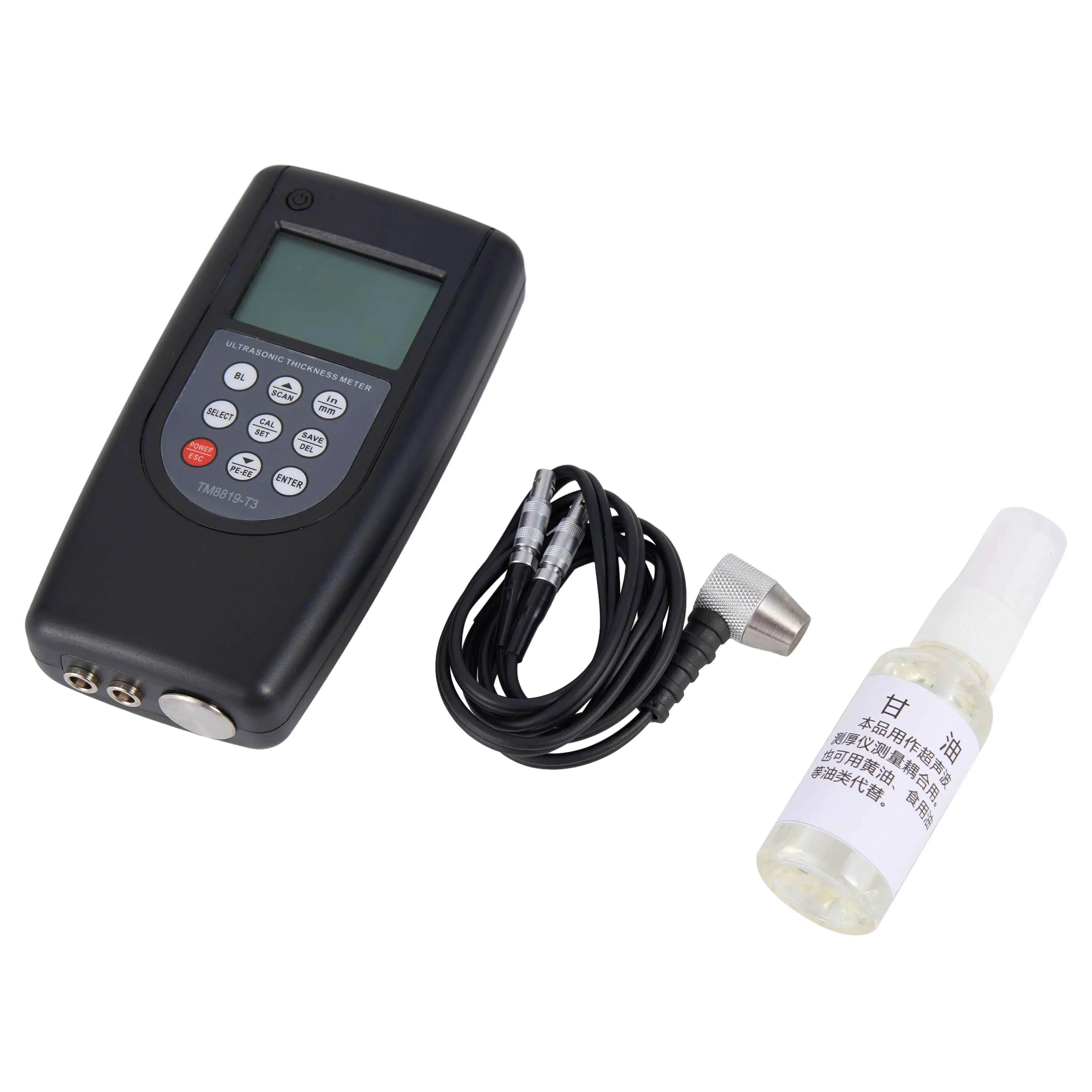 TM-8819-T3 Digitale Ultrasone Diktemeter 1.0 ~ 300mm Metaal Staal Glas Plastic Diktemeter pulstype echo type