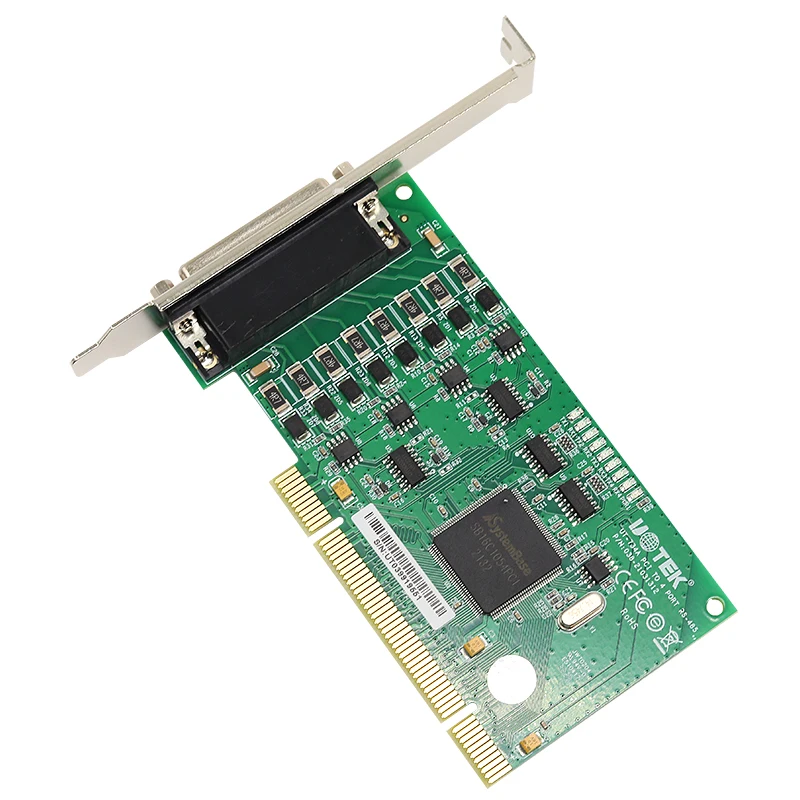 UOTEK 4 พอร์ตอุตสาหกรรม RS485 PCI Multi-Serial Card Adapter 600W Surge และ ± 15KV ESD DR44 หญิง UT-734A