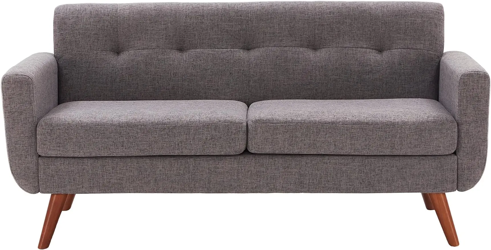 

65" W Loveseat Sofa, Mid Century Modern Decor Love Seats Furniture, Button Tufted Upholstered Couch,Sturdy & Durable,Grey