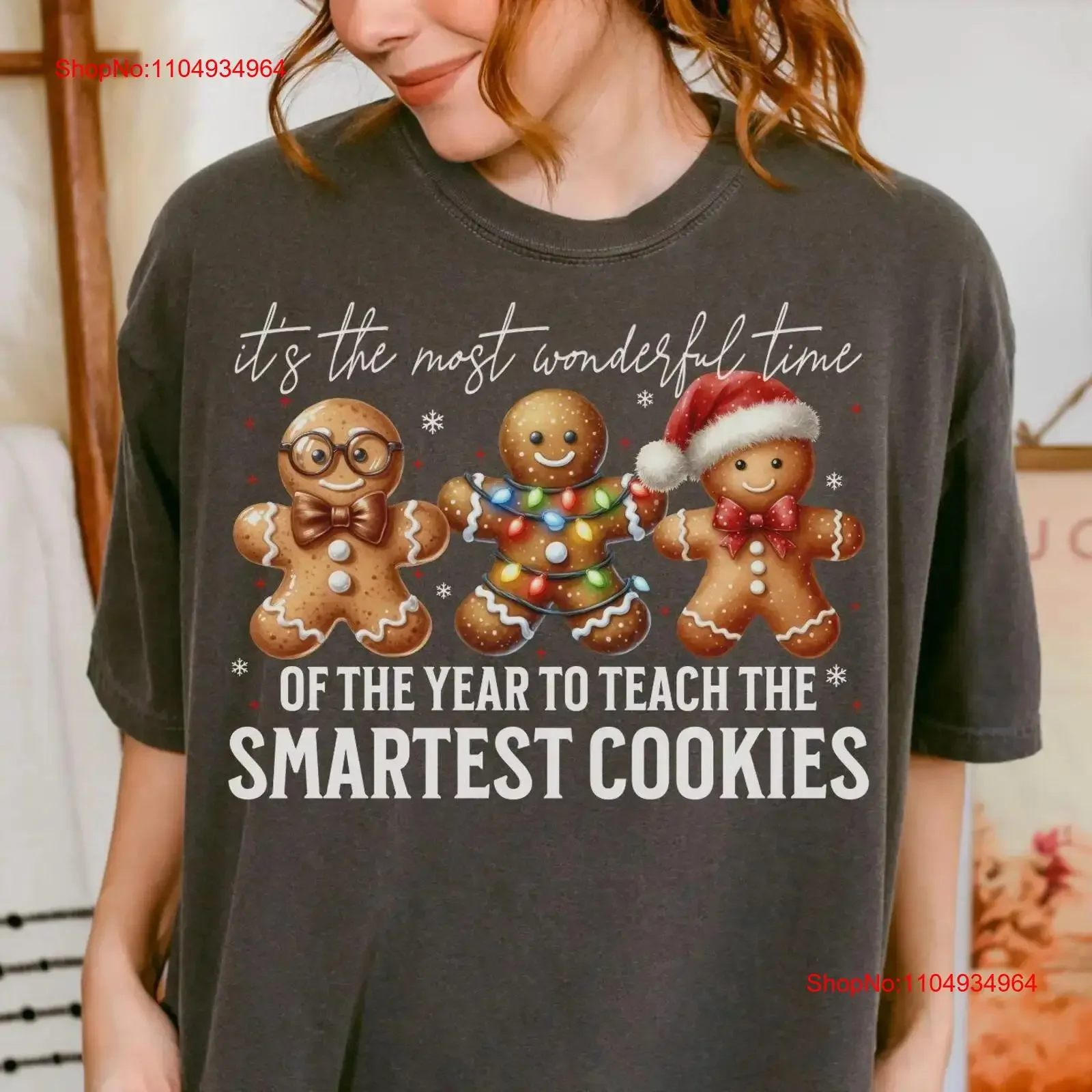 

Рождественская футболка учителя, персонализированная футболка Teams Holiday, ретро, пряники, рождественские винтажные, мягкие, универсальные, повседневная мода