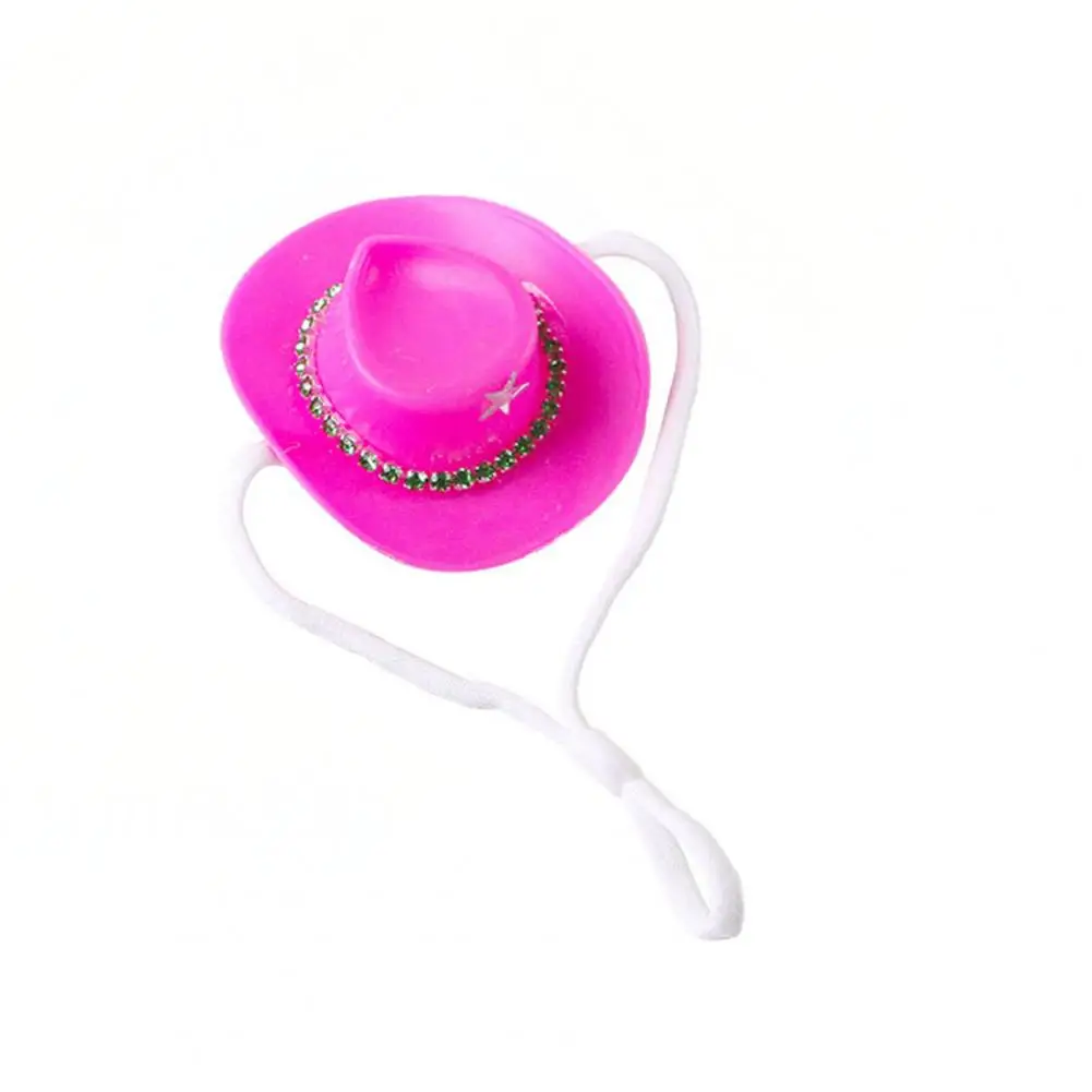 Sombrero ligero para mascotas, sombrero único, sombrero de vaquero occidental para pequeños diamantes de imitación, diseño de estrella, Mini accesorio de disfraz para mascotas para conejillos de indias