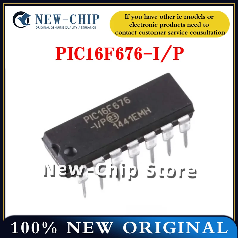 

5PCS-100PCS/LOT PIC16F676-I/P DIP-14 8-bit flash microcontrol New Original PIC16F676