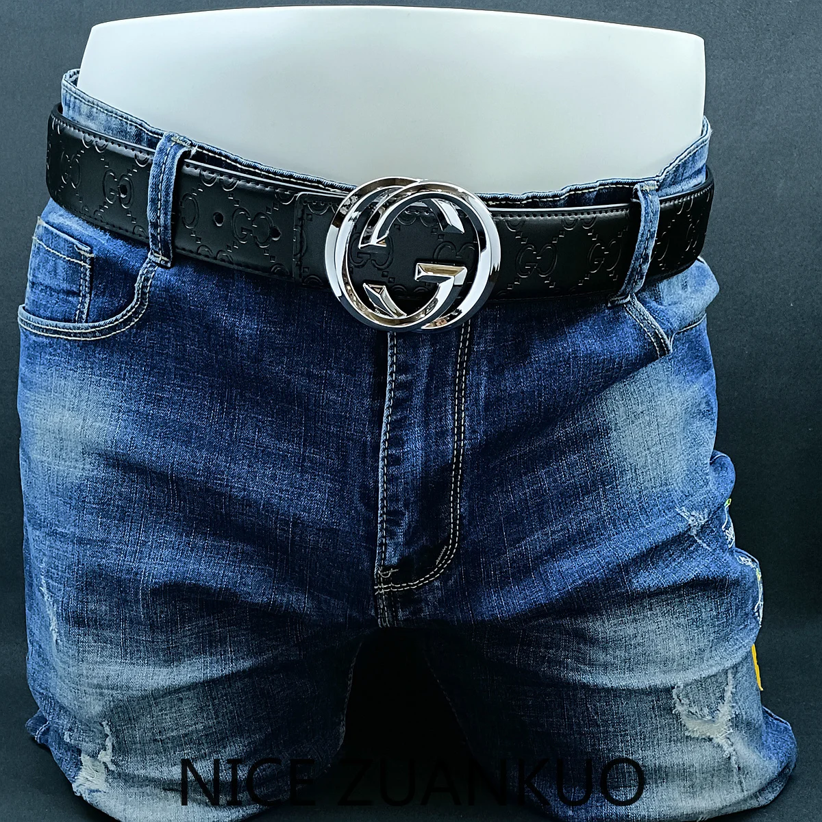 Men's Genuine Leather Belt, 26SS Italian Luxury Style Business Belt, Genuine Leather Casual Retro Belt, Belt for Men's Jeans, Printed High-end Brand Belt. Versatile Creative Business Leather Belt.