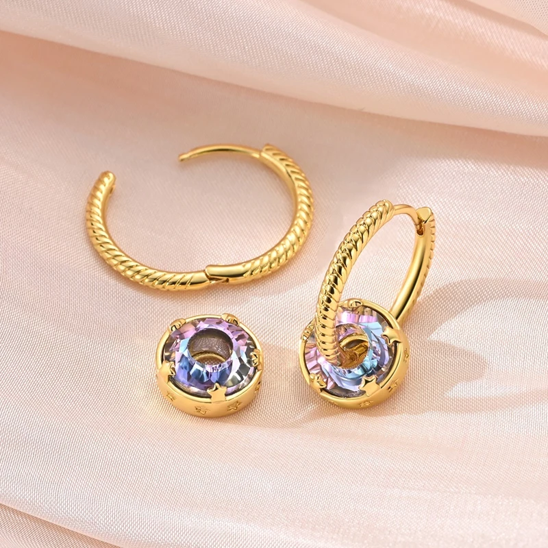 925 Sterling Silber Creolen mit baumelnden Kirsch- und Leoparden-Zirkonia-Anhängern – Schmuckgeschenk für Frauen und Teenager-Mädchen – Detail 20