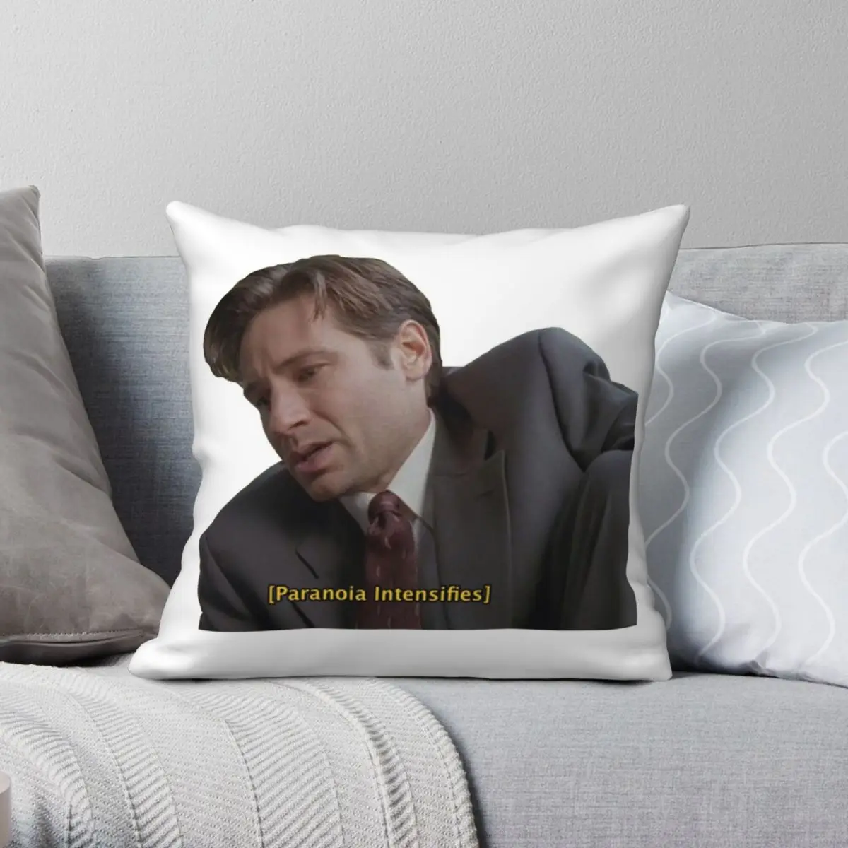 Fox Mulder Square Pillowcase Polyester Linen Velvet Printed Zip Decor Sofa Seater Cushion Cover