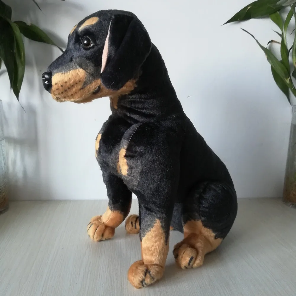 

New Toy Large 45cm Cute Rottweiler Dog Plush Toy Soft Doll Throw Pillow Birthday Gift S0412