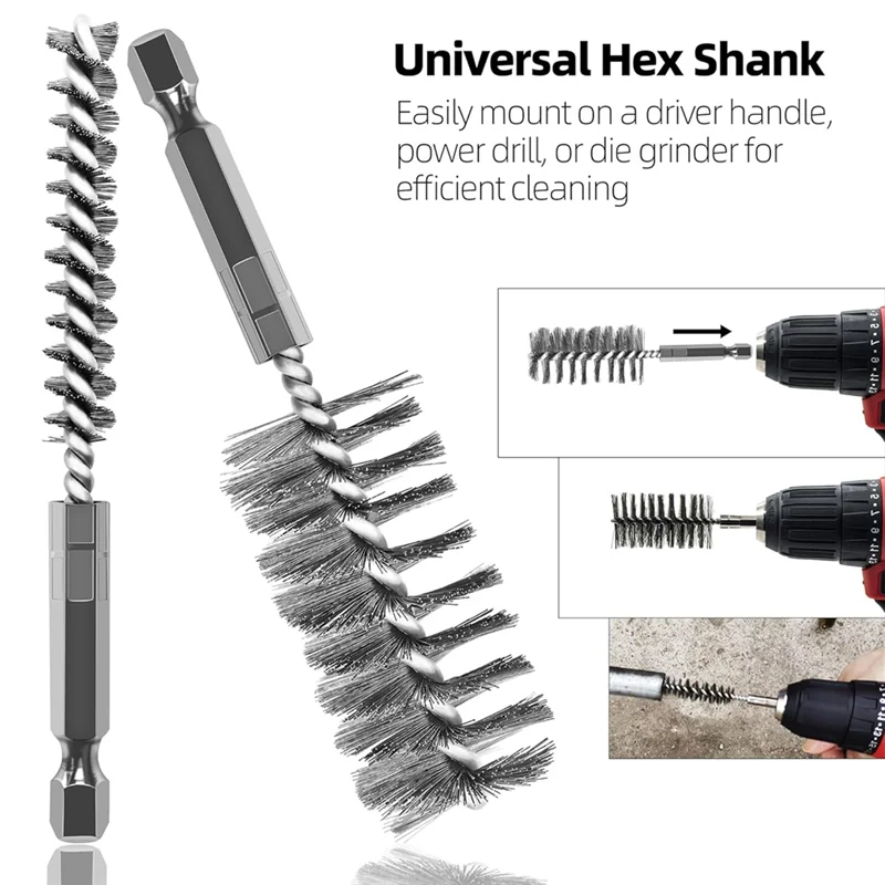

GTBL 12 шт. щетки из нержавеющей стали, проволочная щетка из нержавеющей стали, абразивная дрель, проволочная щетка с шестигранным хвостовиком 1/4 дюйма