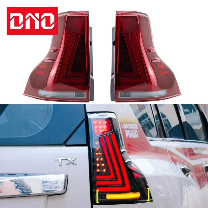 Car LED 12V Taillight For Toyota Land Cruiser Prado 2011-2019 Rear Running Lamp Brake Reverse Dynamic Turn Signal Car Tail Light