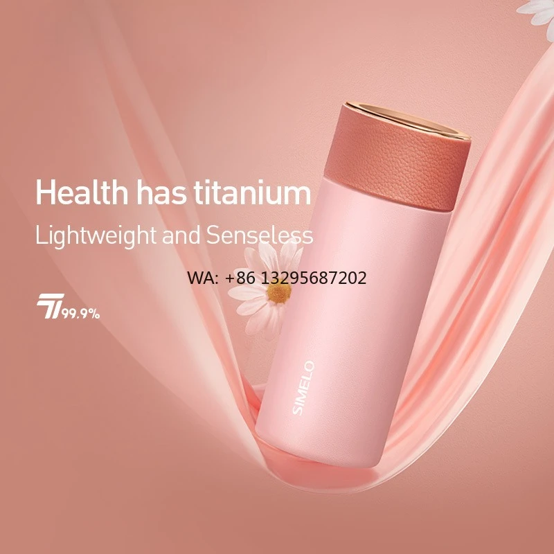 

SIMELO 200ml Pure Titanium Insulated Cup Thermos Cup Double Wall Portable Travel Vacuum Thermo Water Bottle Mug With Tea Filter