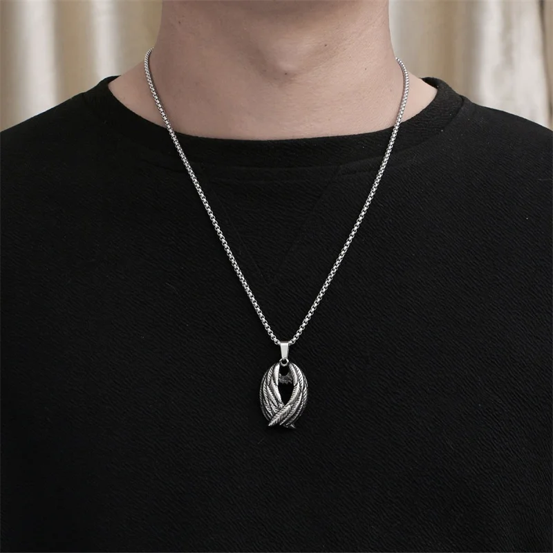 1PCS New Angel Wants Necklace Wings for Men's Drapper Light Personality for Stylish Women's Sweater Chain wholesale