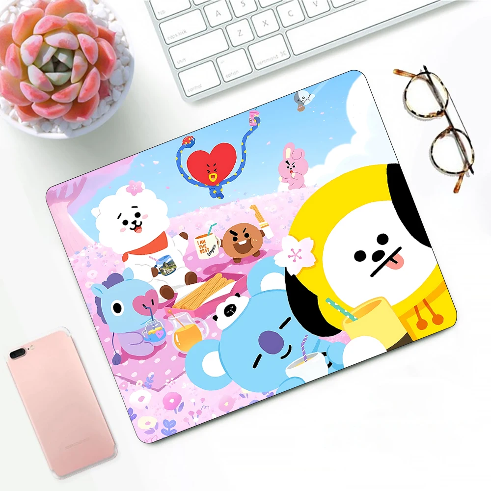 

Cute Cartoon B-BTS-S Gaming Mouse Pad XS Small Mousepad For PC Gamer Desktop Decoration Office Mouse Mat Deskmat Rug