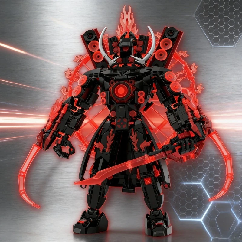

818-Piece Crimson Audio Guardian - Cyber Mech Speaker Model Kit for Teens & Adults