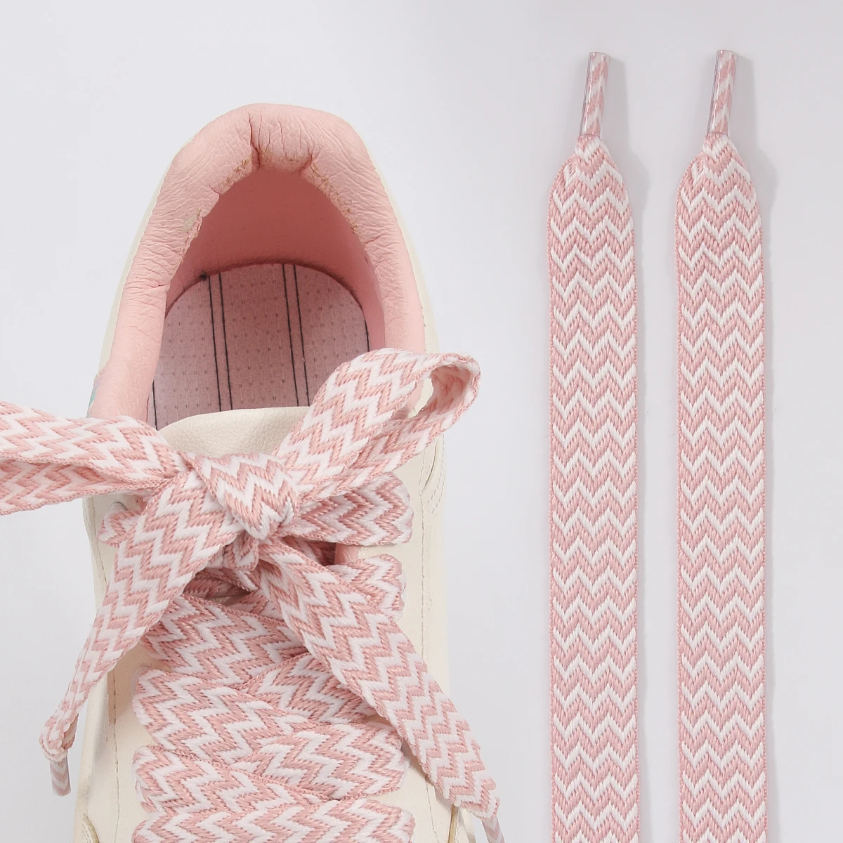 1 Paar gewebte Schnürsenkel mit Wellenmuster, flache Schnürsenkel, 1,5 cm breit, für Sportschuhe, Laufschuhe, Sneaker und Stiefel. – Detail 20
