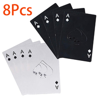 8 Pieces Stainless Steel Bottle Opener Open Bottle Portable Poker Card Shape Ace of Spades Bottle Opener for Home Kitchen Bar
