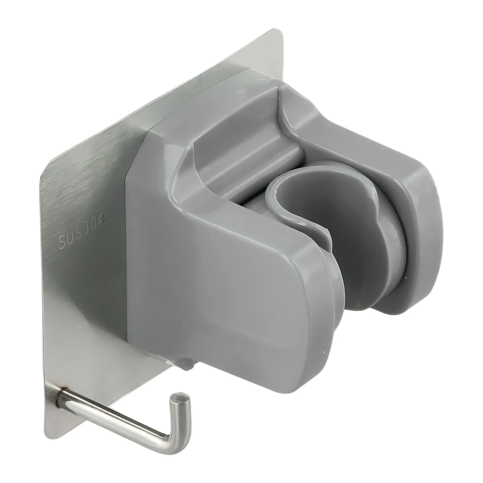 

Practical Shower Head Holder Self Adhensive And Waterproof Stainless Steel Material Adjustable Angle For Bathroom Showerhead