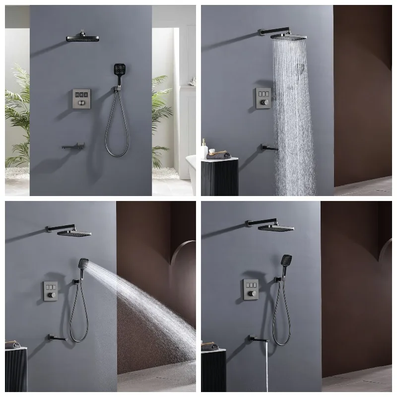Concealed shower, all copper wall out, hidden into the wall, embedded home engineering bathroom,  pressurized shower set