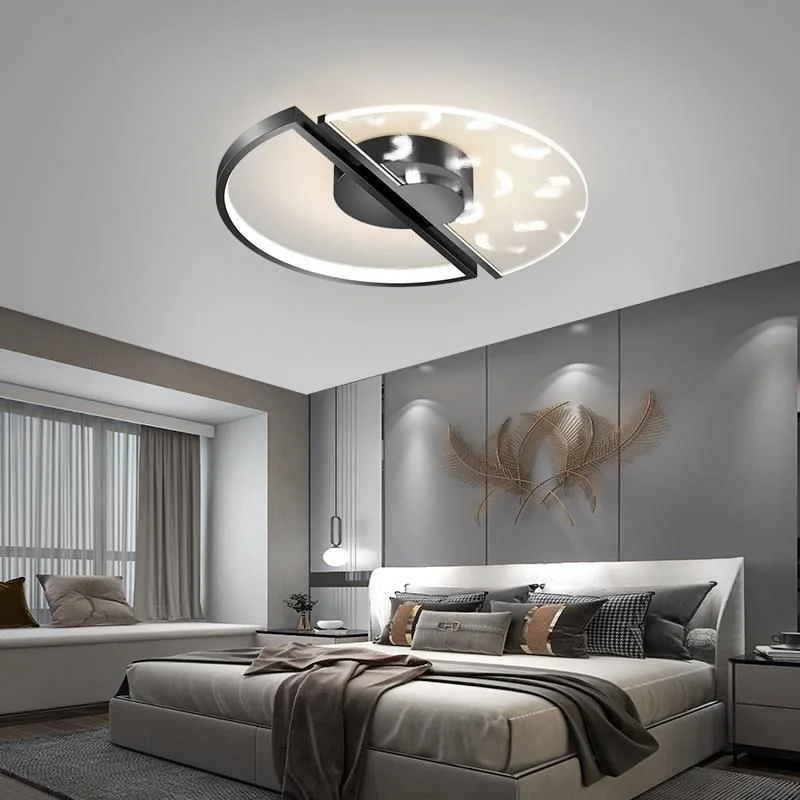 Modern LED Ceiling Chandelier Light For Bedroom Living Room Ceiling Lamp Indoor Lighting Feather Acrylic Lights Decorate Fixture