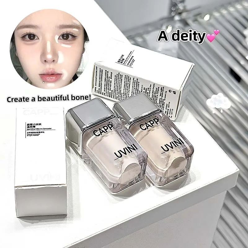 Cappuvini クリスタル アイス コンシーラー クリームは、クマやニキビ跡をカバーし、肌の色合いと輪郭を明るくし、毎日のメイクアップに最適です。