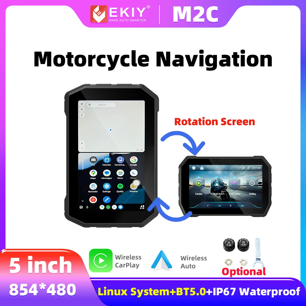 ekiy-wireless-carplay-android-auto-5-inch-portable-rotation-display-motorcycle-screen-gps-navigation-waterproof-ipx67-tpms
